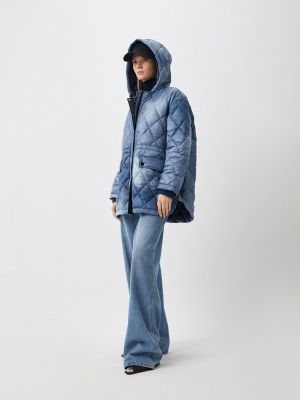 Утепленная демисезонная куртка Love Moschino синяя