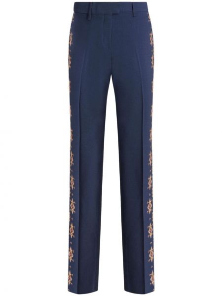 Pantaloni cu imagine cu model paisley Etro albastru