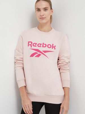 Hanorac din fleece cu imagine Reebok roz