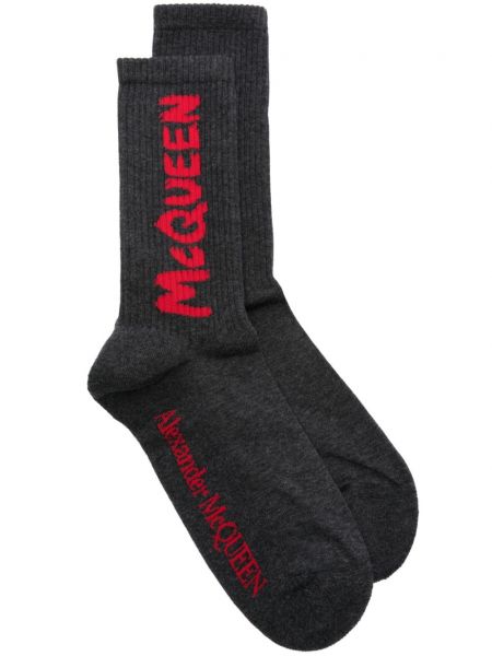 Ponožky Alexander Mcqueen sivá