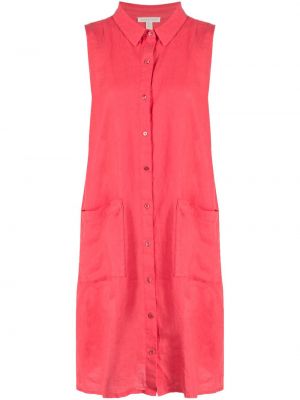 Ленена рокля тип риза с копчета без ръкави Eileen Fisher оранжево