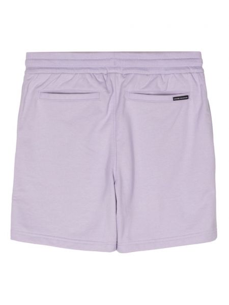 Shorts de sport brodeés en coton Moose Knuckles violet