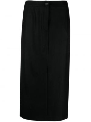 Flanelová vlnená midi sukňa Massimo Alba čierna