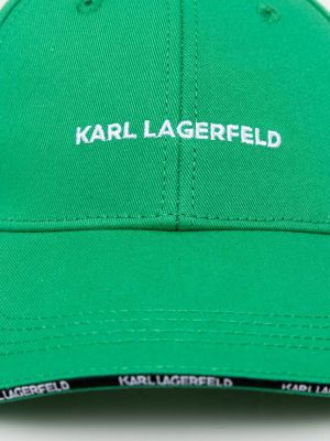 Czapka z daszkiem bawełniana Karl Lagerfeld zielona