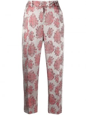 Pantalones con bordado de flores Alberto Biani gris