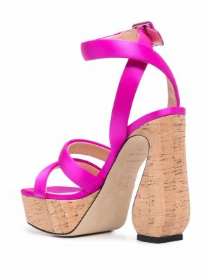 Saténové sandály Si Rossi růžové