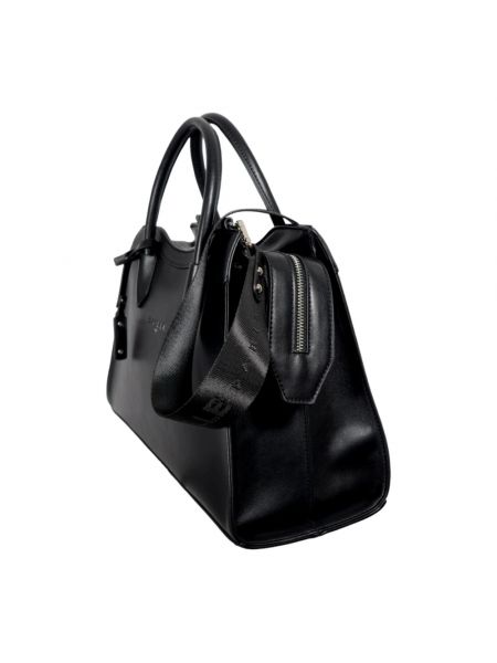 Leder shopper handtasche mit taschen Gaëlle Paris schwarz