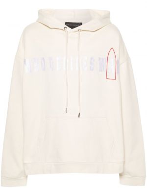 Pamučna hoodie s kapuljačom s printom Who Decides War bijela