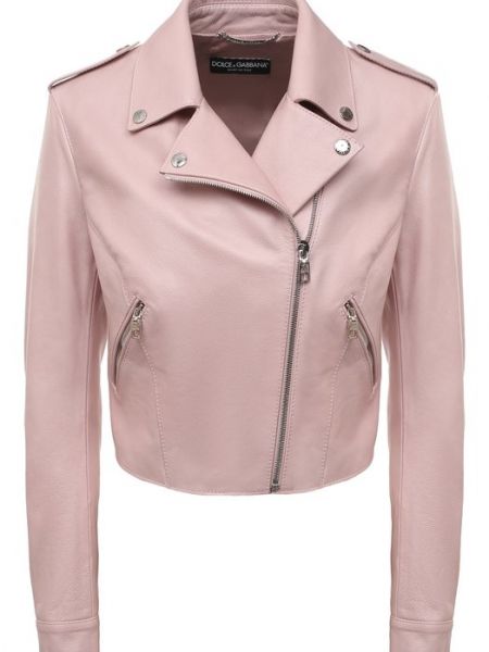 Кожаная куртка Dolce & Gabbana розовая