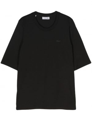 T-shirt en coton avec applique Lacoste noir