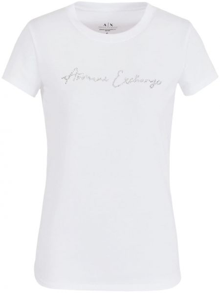 Tričko s okrúhlym výstrihom Armani Exchange biela
