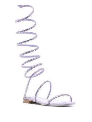 Sandales à imprimé en cristal René Caovilla violet