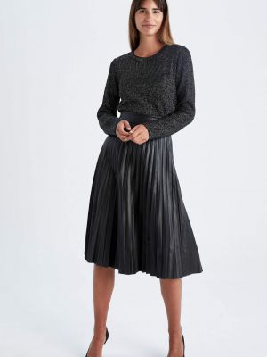 Pletená kožená sukňa z ekologickej kože Defacto