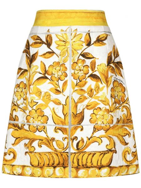 Raštuotas pieštuko formos sijonas Dolce & Gabbana geltona