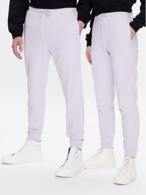 Siuvinėtos sportinės kelnes su žvaigždės raštu Converse violetinė