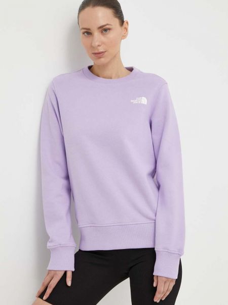 Однотонный хлопковый свитер The North Face фиолетовый