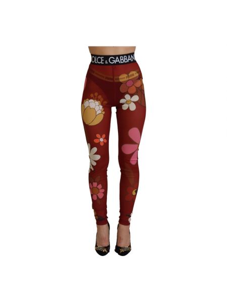 Geblümt high waist leggings Dolce & Gabbana