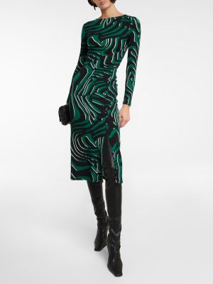 Pieguļoša midi kleita ar apdruku Diane Von Furstenberg melns