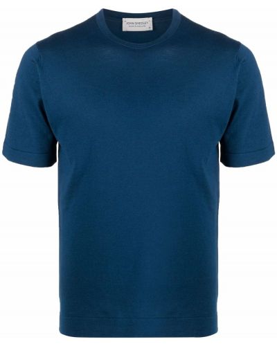 Džersis medvilninis marškinėliai John Smedley mėlyna