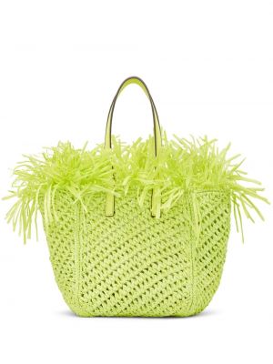 Δερμάτινη τσάντα shopper Oscar De La Renta πράσινο