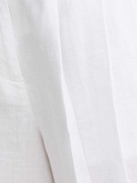 Однотонные льняные шорты Sisley белые
