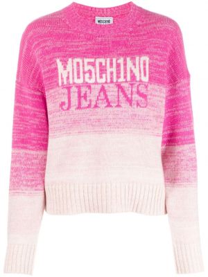 Pull en tricot à motif dégradé Moschino Jeans rose