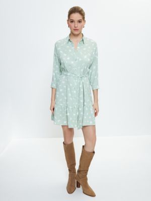Платье-рубашка Zarina Зеленое