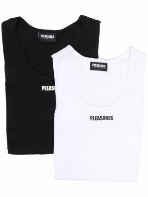 Camiseta sin mangas con estampado Pleasures negro