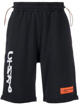 Heron Preston pantalones cortos de deporte con parche del logo - Negro