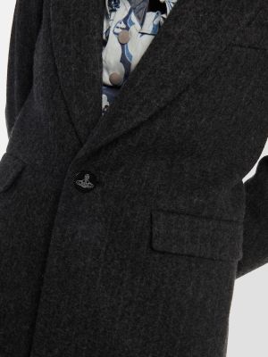 Ριγέ μάλλινο παλτό Vivienne Westwood μαύρο