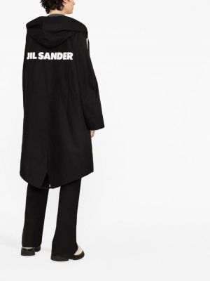 Parka en coton à imprimé Jil Sander noir