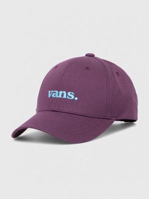 Памучна шапка с козирки с апликация Vans виолетово