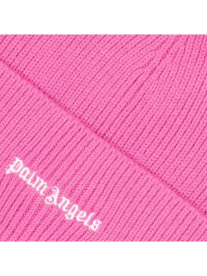 Gorro con bordado de lana Palm Angels rosa