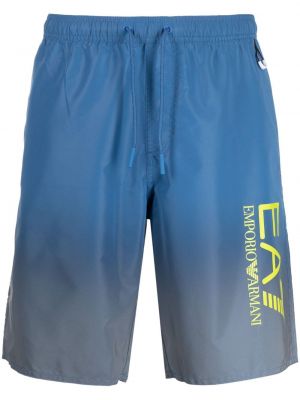 Shorts de sport à imprimé Ea7 Emporio Armani bleu