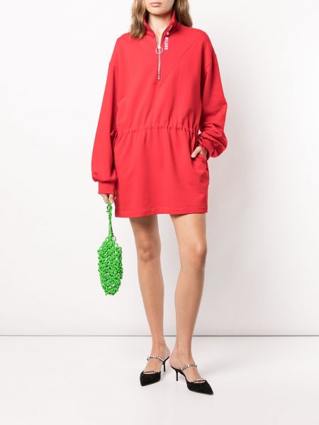 Mini šaty na zip jersey Msgm červené