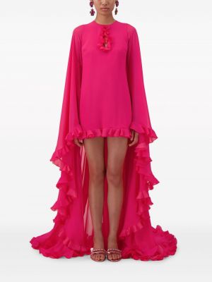 Robe de soirée en soie à volants Giambattista Valli rose
