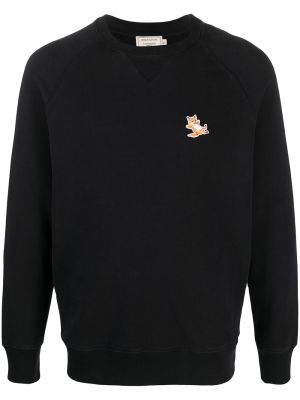 Sweatshirt mit stickerei Maison Kitsuné schwarz