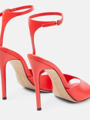 Sandały skórzane Victoria Beckham czerwone