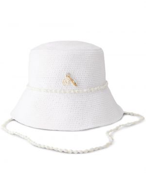 Плетена шапка Maison Michel бяло