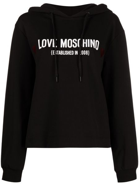 Sudadera con capucha Love Moschino negro