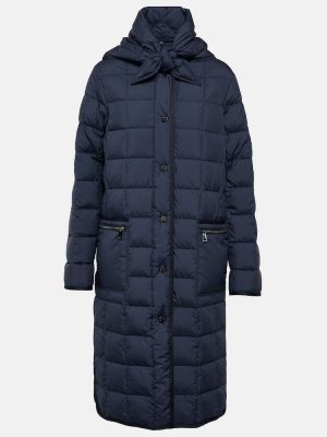 Péřový kabát Moncler modrý