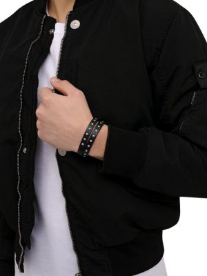 Кожаный браслет Alexander Mcqueen черный