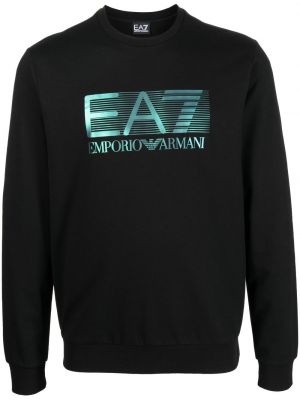 Trykt sweatshirt Ea7 Emporio Armani svart