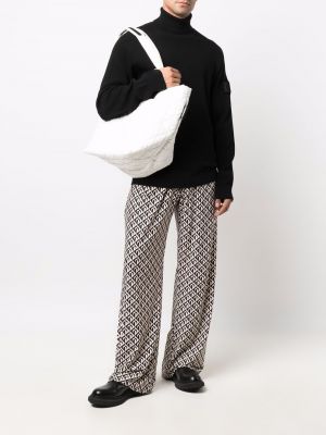 Bolso shopper acolchada con estampado geométrico Veecollective blanco