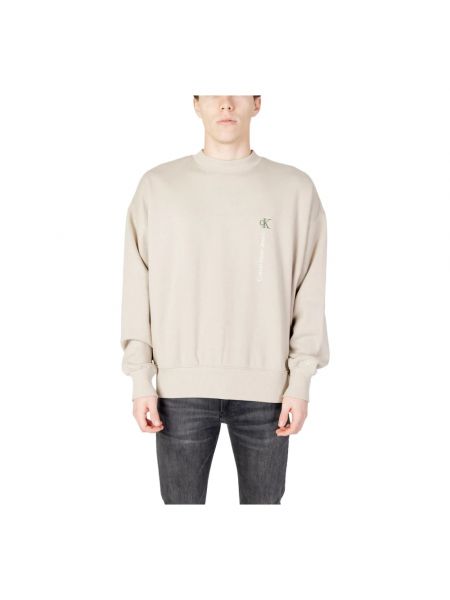 Sweatshirt mit rundem ausschnitt Calvin Klein Jeans beige
