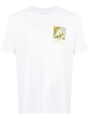Raštuotas medvilninis marškinėliai Amiri balta