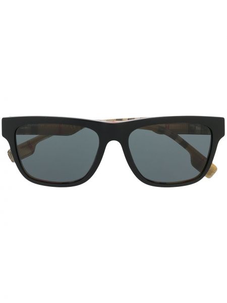 Okulary przeciwsłoneczne w kratkę Burberry Eyewear czarne