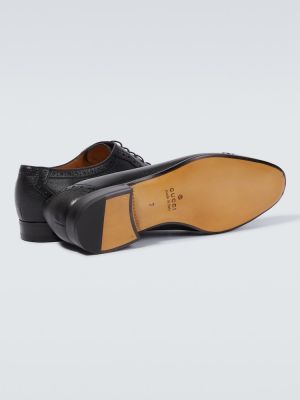 Csipkés bőr fűzős derby cipő Gucci fekete