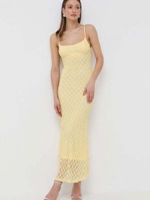 Dlouhé šaty Bardot - žlutá