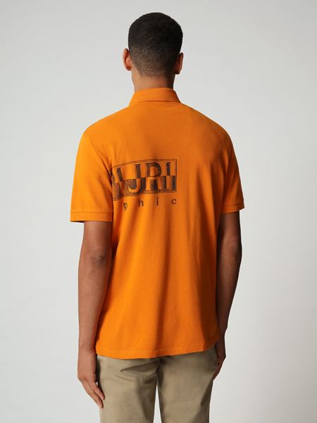 Tričko s potlačou Napapijri oranžová